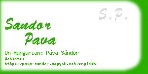 sandor pava business card